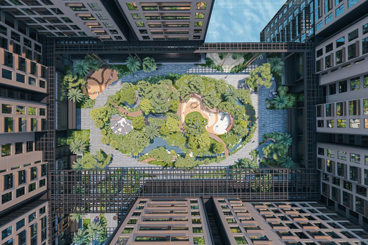 Khuân viên nội khu Long Biên Central