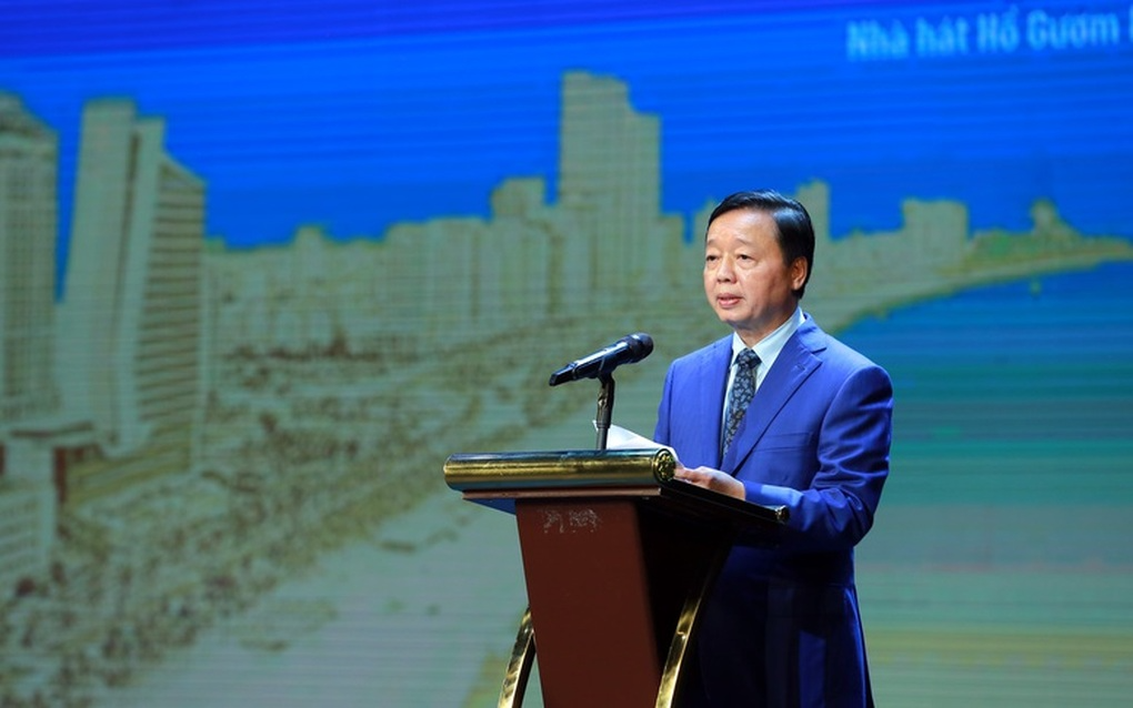 Phó Thủ tướng Trần Hồng Hà phát biểu tại Lễ trao giải thưởng Quy hoạch Đô thị Quốc gia lần thứ IV (Ảnh: VGP/Minh Khôi).