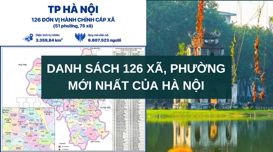 Danh sách 126 đơn vị hành chính cấp xã mới nhất Hà Nội